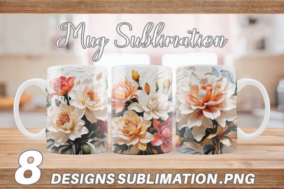 Download Mug Wrap 3D Lily Flower Painting - Painting Collection