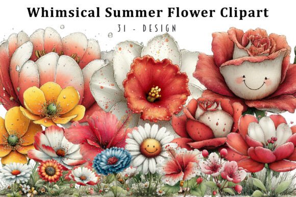 Download Whimsical Summer Flower Clipart - Summer flower clipart Collection