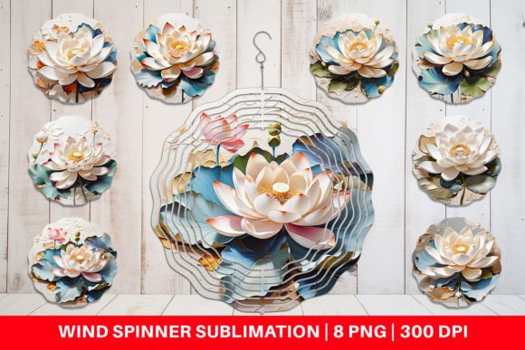 Download Wind Spinner 3D Lotus Flower Painting - Painting Collection