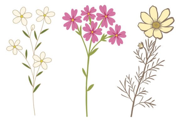 Download Pastel Wildflower Minimalist Flower Art - Premium Resources
