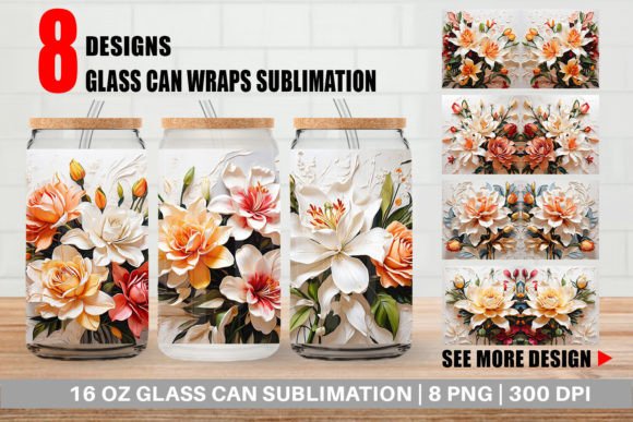 Download Glass Can 3D Lily Flower Painting - Painting Collection