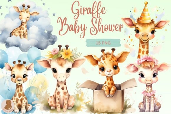 Download Watercolor Giraffe Baby Shower - Giraffe baby shower Collection