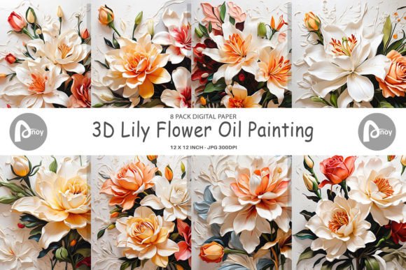 Download Digital Paper 3D Lily Flower Painting - Painting Collection