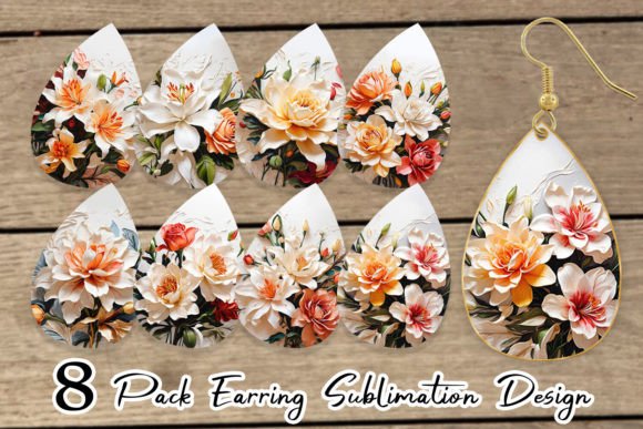Download Earring 3D Lily Flower Painting - Painting Collection