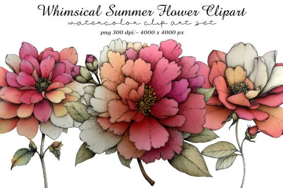Download Whimsical Summer Flower Clipart - Summer flower clipart Collection