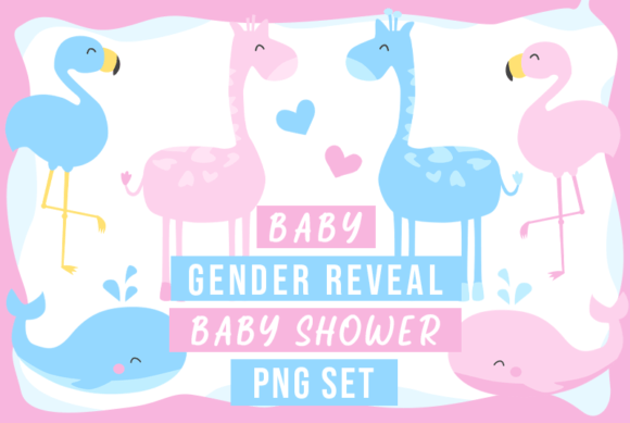 Download Gender Reveal Png Set Baby Shower Child - Premium Resources