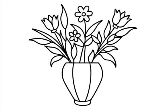 Download Minimalist Flower Vase Drawing - Premium Resources