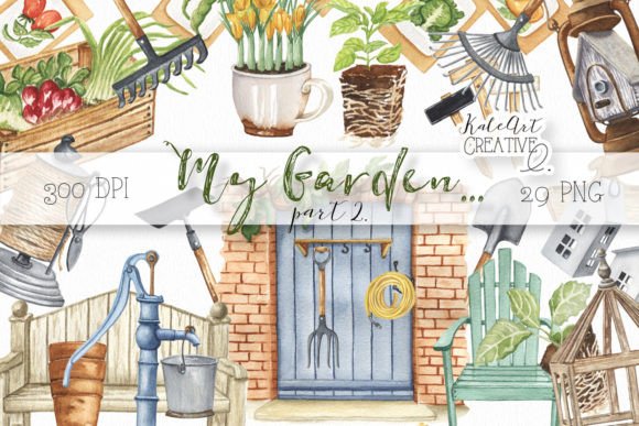 Download Watercolor Spring Gardening Clipart. - Gardening clipart Collection