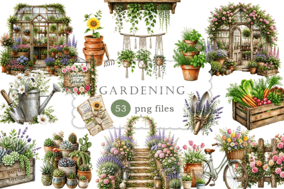 Download Rustic Gardening Clipart PNG Botanical - Gardening clipart Collection