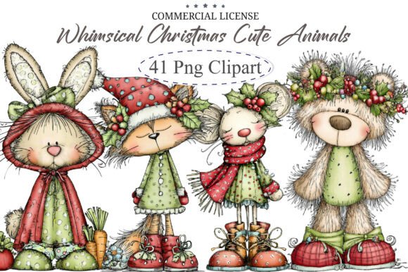 Download Whimsical Christmas Woodland Cute Animal - Cute animal Collection