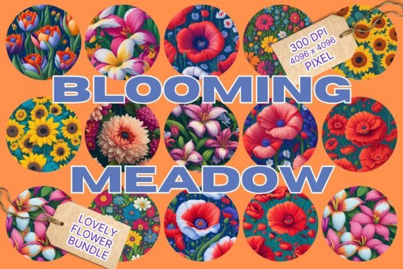 Download Vibrant Petals Abound in Serene Meadow - Meadow Collection